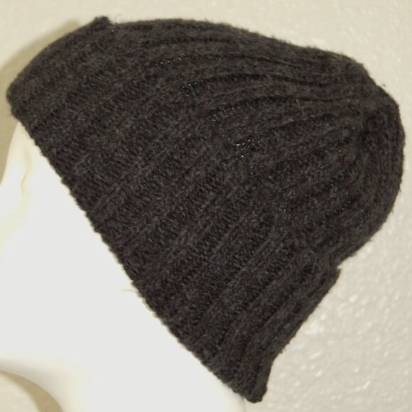 Rib Knit Scarf & Hat Set, Dark Charcoal Gray - Picture 3 of 11